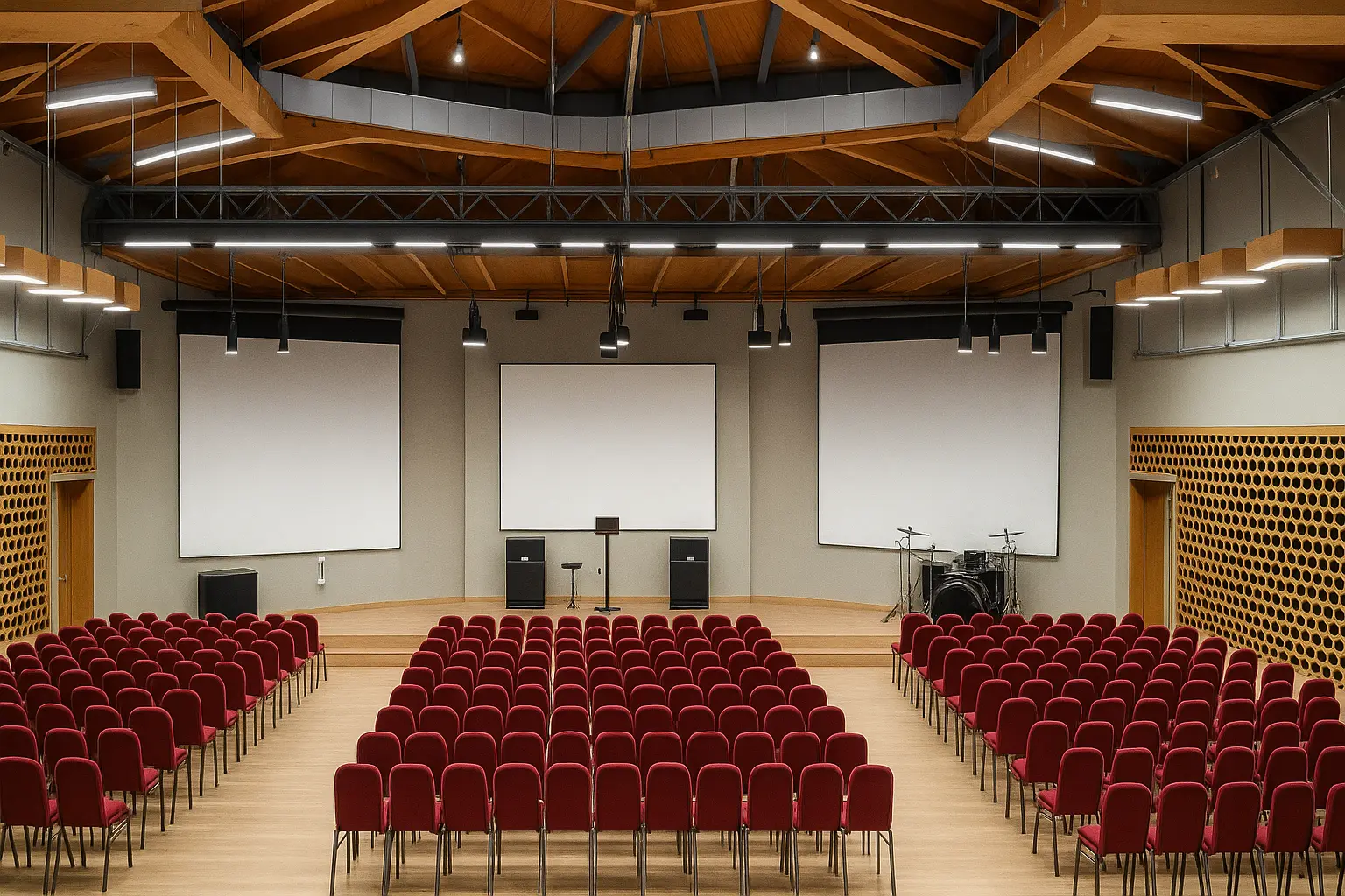 Visualización digital del auditorio principal del proyecto IPUIC