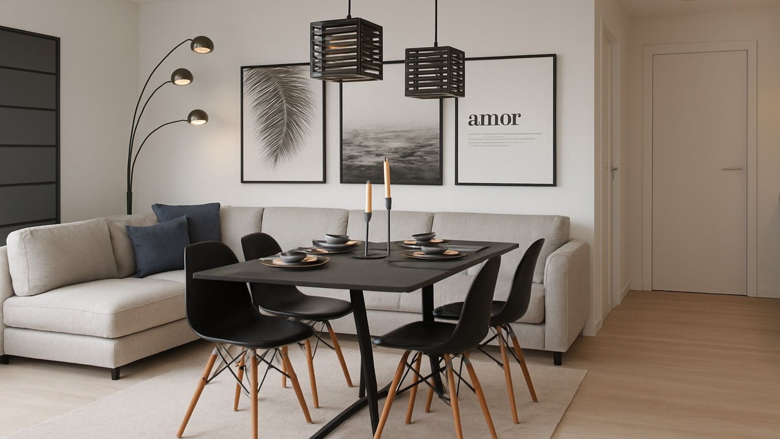 Sala comedor de un proyecto residencial de ARQMA Studio en Medellín