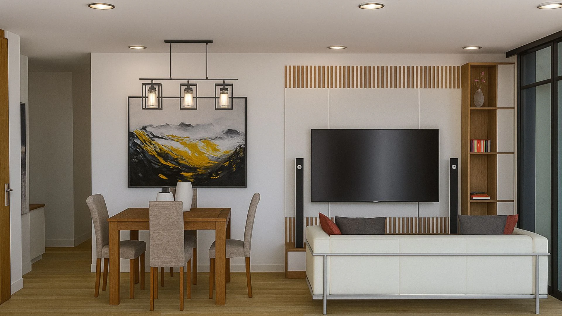 Sala comedor del proyecto de remodelación del apartamento Flor de ARQMA Studio en Bogotá